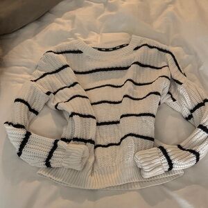PINK Victoria's Secret White and Black Striped Sweater